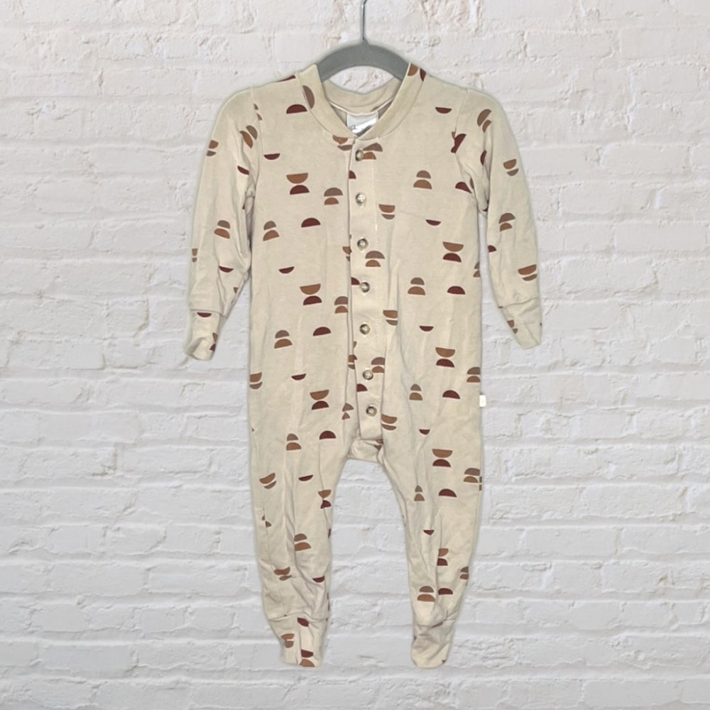 Jax and Lennon Bamboo Button-Down Semi-Circle Romper